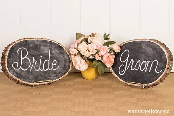 chalkboard Bride and Groom Signs