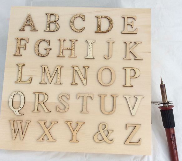 How to make wood burned ombre alphabet art