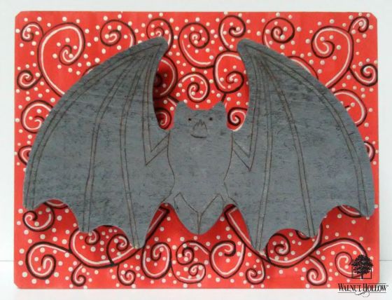 Woodburned Vampire Bat Box 11