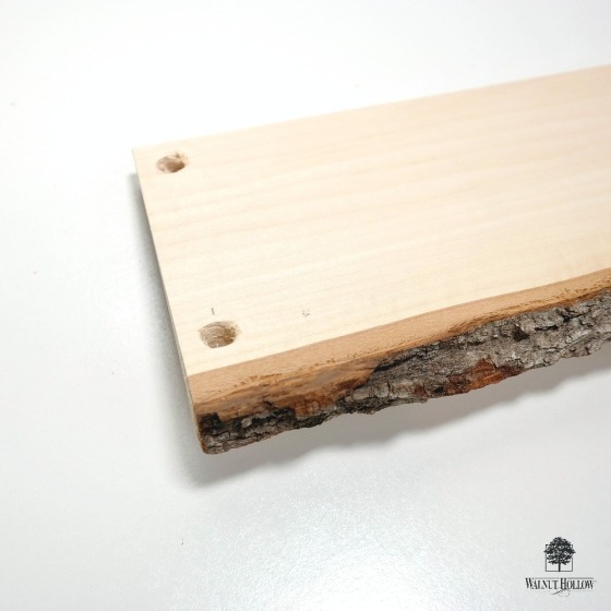 Bark Edge Board Hanging Shelf Holes by Dana Tatar